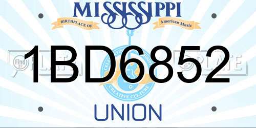 1BD6852 Mississippi License Plate