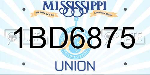 1BD6875 Mississippi License Plate