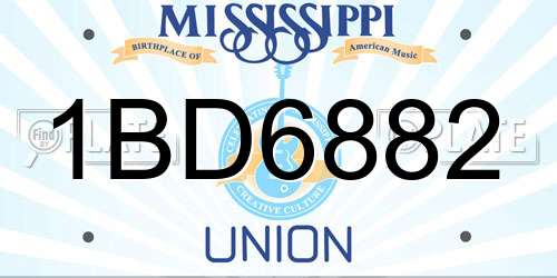 1BD6882 Mississippi License Plate