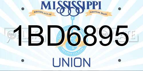 1BD6895 Mississippi License Plate