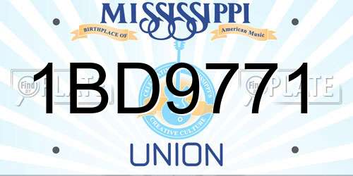 1BD9771 Mississippi License Plate