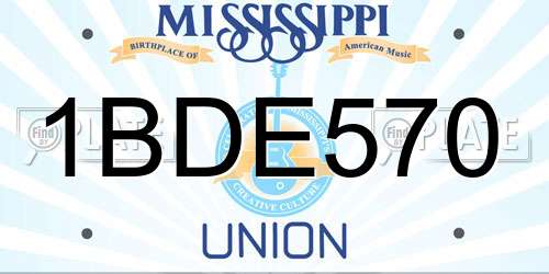 1BDE570 Mississippi License Plate