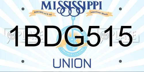 1BDG515 Mississippi License Plate