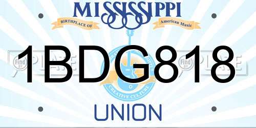 1BDG818 Mississippi License Plate