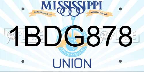 1BDG878 Mississippi License Plate