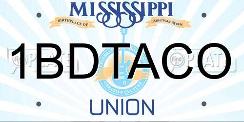 1BDTACO Mississippi License Plate