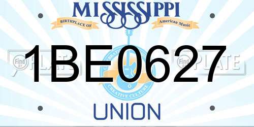 1BE0627 Mississippi License Plate