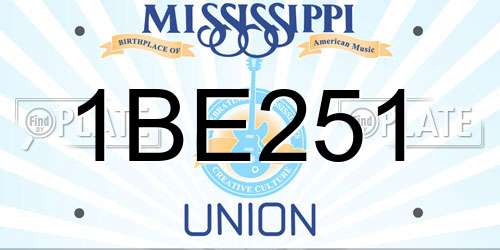 1BE251 Mississippi License Plate