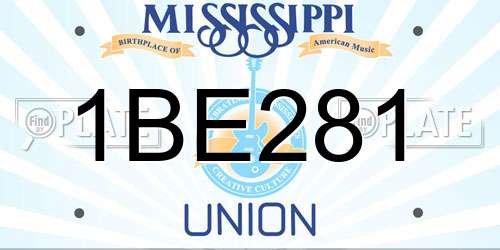 1BE281 Mississippi License Plate