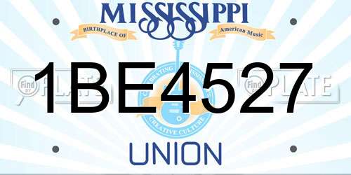 1BE4527 Mississippi License Plate
