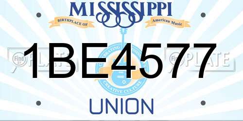 1BE4577 Mississippi License Plate