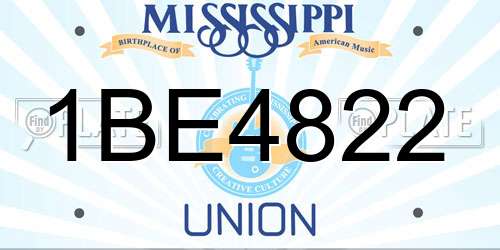 1BE4822 Mississippi License Plate