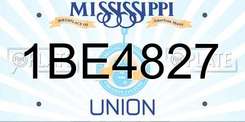 1BE4827 Mississippi License Plate