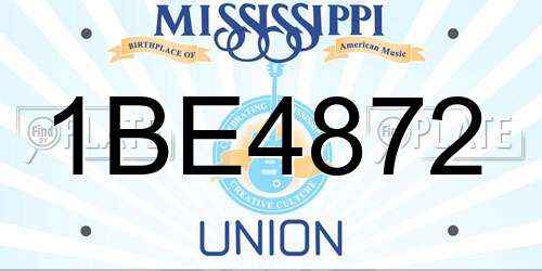 1BE4872 Mississippi License Plate