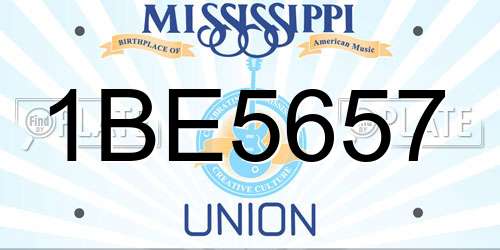 1BE5657 Mississippi License Plate