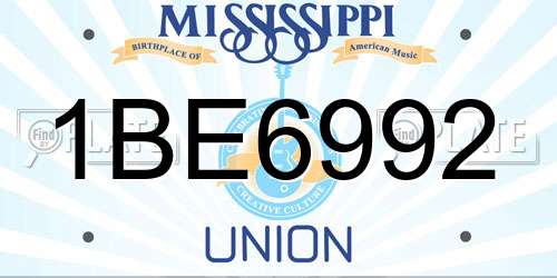 1BE6992 Mississippi License Plate