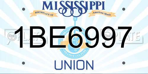 1BE6997 Mississippi License Plate