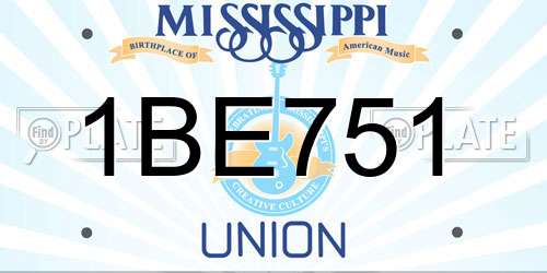1BE751 Mississippi License Plate