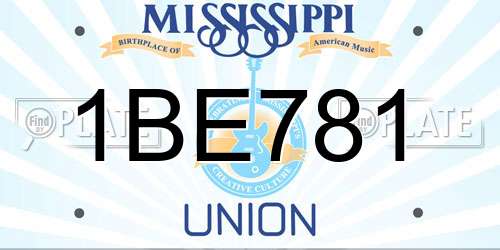 1BE781 Mississippi License Plate