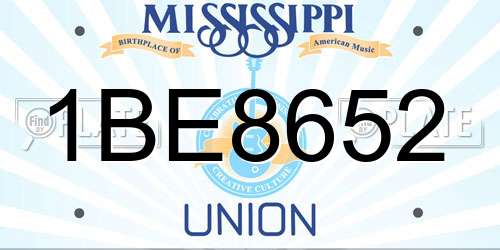 1BE8652 Mississippi License Plate