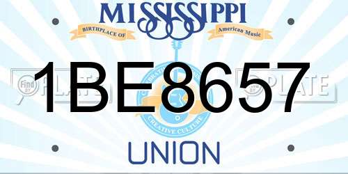 1BE8657 Mississippi License Plate
