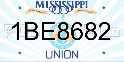 1BE8682 Mississippi License Plate