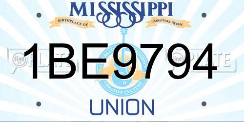 1BE9794 Mississippi License Plate