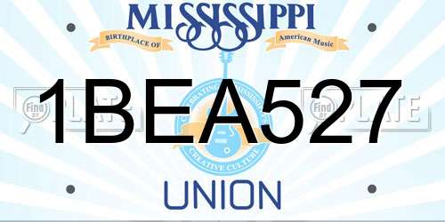 1BEA527 Mississippi License Plate