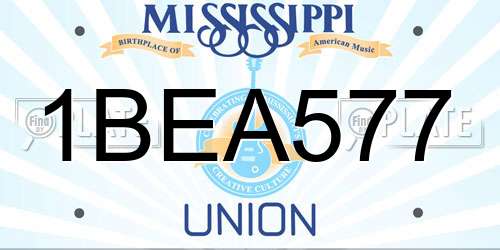 1BEA577 Mississippi License Plate