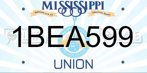 1BEA599 Mississippi License Plate