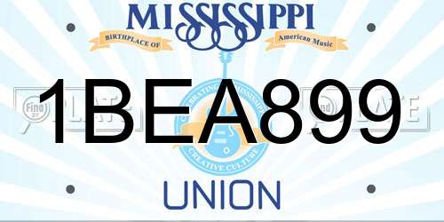 1BEA899 Mississippi License Plate