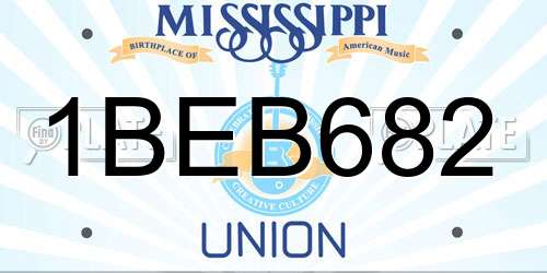 1BEB682 Mississippi License Plate