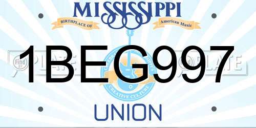1BEG997 Mississippi License Plate