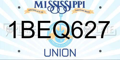 1BEQ627 Mississippi License Plate