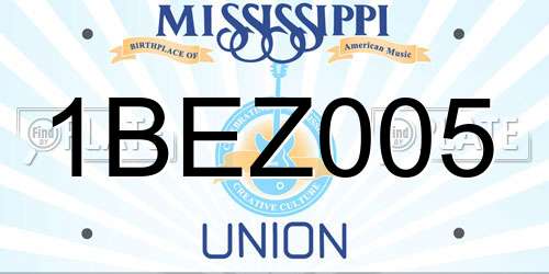1BEZ005 Mississippi License Plate