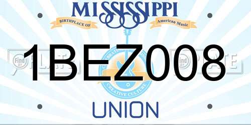 1BEZ008 Mississippi License Plate
