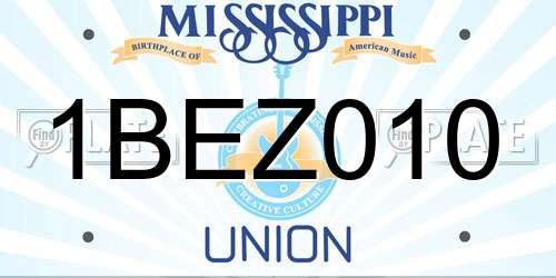 1BEZ010 Mississippi License Plate