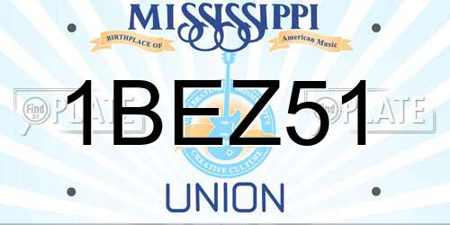 1BEZ51 Mississippi License Plate