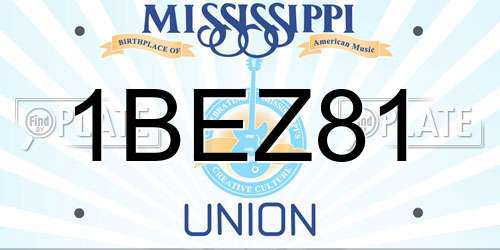 1BEZ81 Mississippi License Plate
