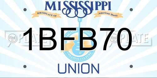 1BFB70 Mississippi License Plate