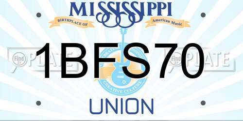 1BFS70 Mississippi License Plate
