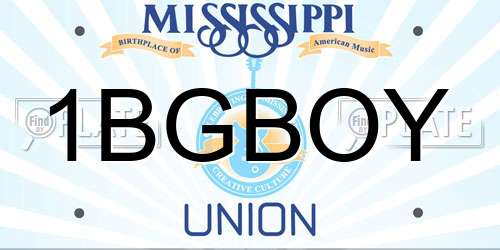 1BGBOY Mississippi License Plate