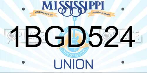 1BGD524 Mississippi License Plate