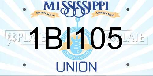 1BI105 Mississippi License Plate