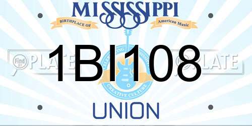 1BI108 Mississippi License Plate