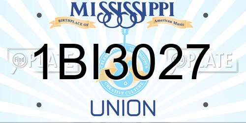 1BI3027 Mississippi License Plate