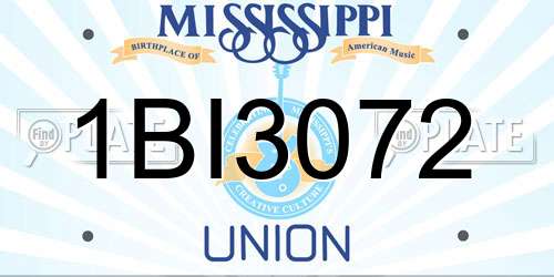 1BI3072 Mississippi License Plate
