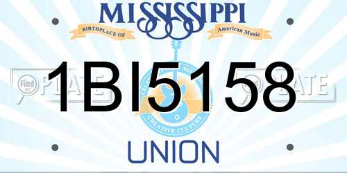 1BI5158 Mississippi License Plate