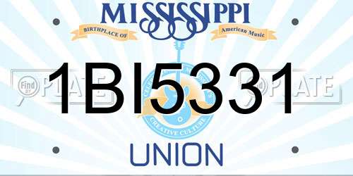 1BI5331 Mississippi License Plate