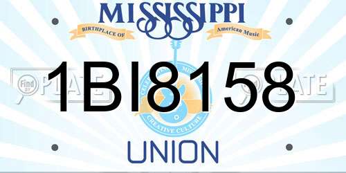 1BI8158 Mississippi License Plate